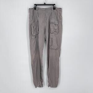 Pete & Greta By Johnny Was Cargo Pants NEW Cupra Poplin Y2k Gray Women's Sz 4